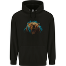 Bear Lightening Bolt Mens 80% Cotton Hoodie Black