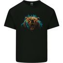 Bear Lightening Bolt Mens Cotton T-Shirt Tee Top Black