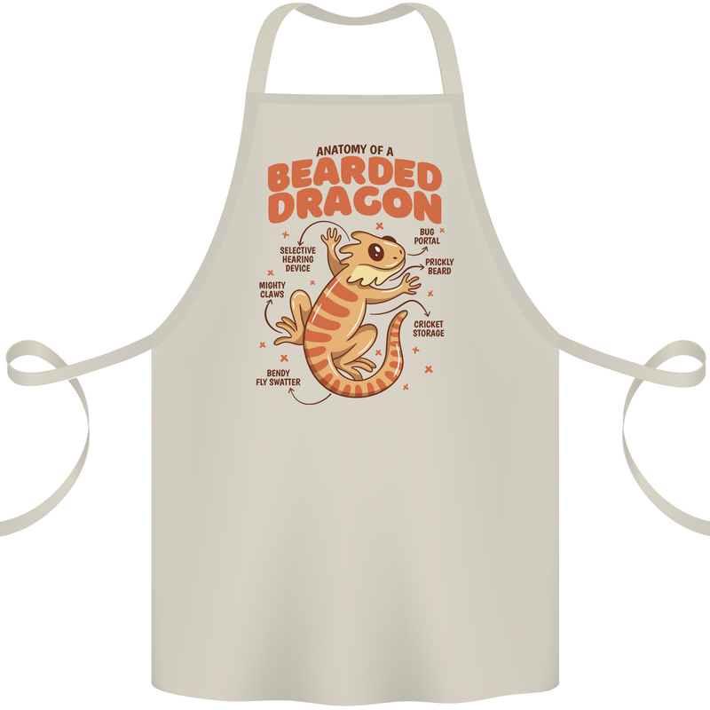 Bearded Dragon Anatomy Lizards, Reptiles, Cotton Apron 100% Organic Natural