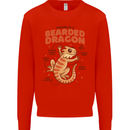 Bearded Dragon Anatomy Lizards, Reptiles, Kids Sweatshirt Jumper Bright Red