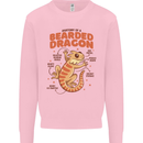 Bearded Dragon Anatomy Lizards, Reptiles, Kids Sweatshirt Jumper Light Pink
