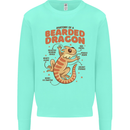 Bearded Dragon Anatomy Lizards, Reptiles, Kids Sweatshirt Jumper Peppermint