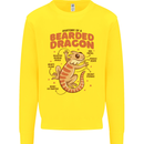 Bearded Dragon Anatomy Lizards, Reptiles, Kids Sweatshirt Jumper Yellow