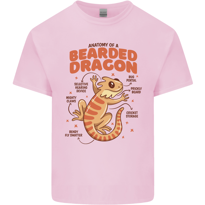 Bearded Dragon Anatomy Lizards, Reptiles, Kids T-Shirt Childrens Light Pink