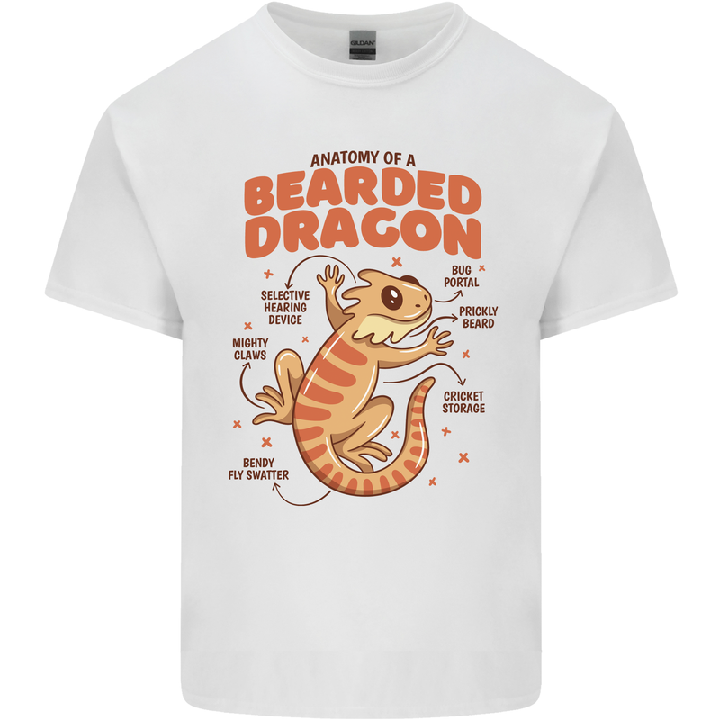 Bearded Dragon Anatomy Lizards, Reptiles, Kids T-Shirt Childrens White
