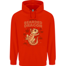 Bearded Dragon Anatomy Lizards, Reptiles, Mens 80% Cotton Hoodie Bright Red