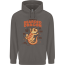 Bearded Dragon Anatomy Lizards, Reptiles, Mens 80% Cotton Hoodie Charcoal