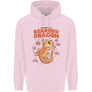 Bearded Dragon Anatomy Lizards, Reptiles, Mens 80% Cotton Hoodie Light Pink