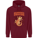 Bearded Dragon Anatomy Lizards, Reptiles, Mens 80% Cotton Hoodie Maroon