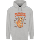 Bearded Dragon Anatomy Lizards, Reptiles, Mens 80% Cotton Hoodie Sports Grey