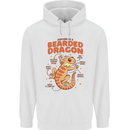 Bearded Dragon Anatomy Lizards, Reptiles, Mens 80% Cotton Hoodie White
