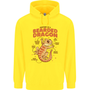 Bearded Dragon Anatomy Lizards, Reptiles, Mens 80% Cotton Hoodie Yellow