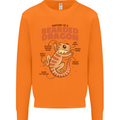 Bearded Dragon Anatomy Lizards, Reptiles, Mens Sweatshirt Jumper Orange