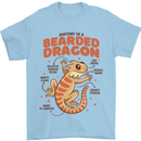 Bearded Dragon Anatomy Lizards, Reptiles, Mens T-Shirt 100% Cotton Light Blue