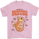 Bearded Dragon Anatomy Lizards, Reptiles, Mens T-Shirt 100% Cotton Light Pink