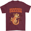 Bearded Dragon Anatomy Lizards, Reptiles, Mens T-Shirt 100% Cotton Maroon