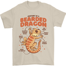 Bearded Dragon Anatomy Lizards, Reptiles, Mens T-Shirt 100% Cotton Sand