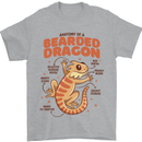 Bearded Dragon Anatomy Lizards, Reptiles, Mens T-Shirt 100% Cotton Sports Grey