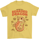 Bearded Dragon Anatomy Lizards, Reptiles, Mens T-Shirt 100% Cotton Yellow