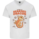 Bearded Dragon Anatomy Lizards, Reptiles, Mens V-Neck Cotton T-Shirt White