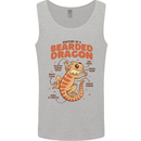 Bearded Dragon Anatomy Lizards, Reptiles, Mens Vest Tank Top Sports Grey