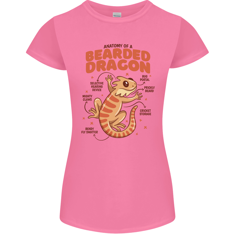 Bearded Dragon Anatomy Lizards, Reptiles, Womens Petite Cut T-Shirt Azalea