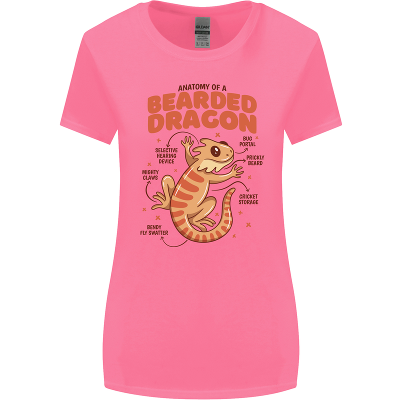 Bearded Dragon Anatomy Lizards, Reptiles, Womens Wider Cut T-Shirt Azalea