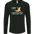 Bearded Dragon Got Crickets Lizard Reptile Mens Long Sleeve T-Shirt Black