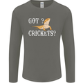 Bearded Dragon Got Crickets Lizard Reptile Mens Long Sleeve T-Shirt Charcoal