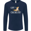 Bearded Dragon Got Crickets Lizard Reptile Mens Long Sleeve T-Shirt Navy Blue
