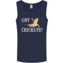 Bearded Dragon Got Crickets Lizard Reptile Mens Vest Tank Top Navy Blue