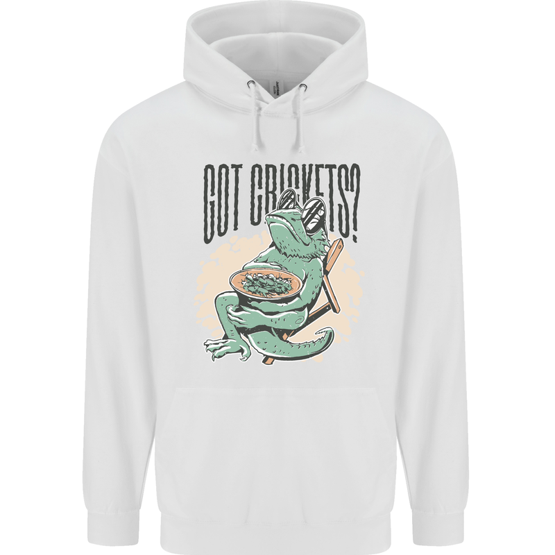 Bearded Dragon Got Crickets Mens 80% Cotton Hoodie White