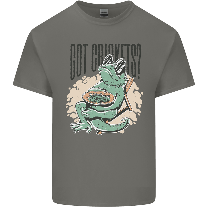 Bearded Dragon Got Crickets Mens Cotton T-Shirt Tee Top Charcoal