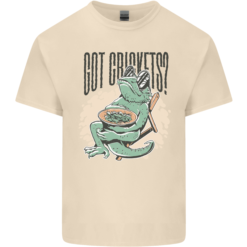 Bearded Dragon Got Crickets Mens Cotton T-Shirt Tee Top Natural