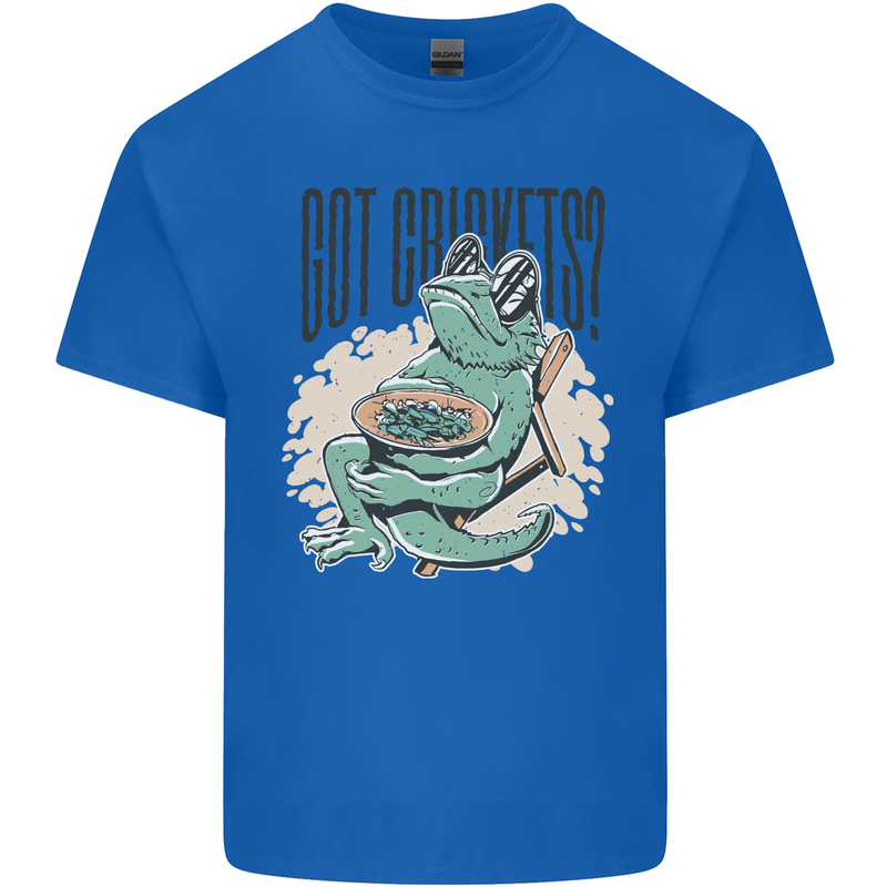Bearded Dragon Got Crickets Mens Cotton T-Shirt Tee Top Royal Blue