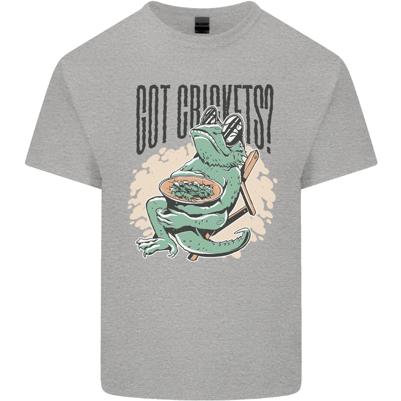Bearded Dragon Got Crickets Mens Cotton T-Shirt Tee Top Sports Grey
