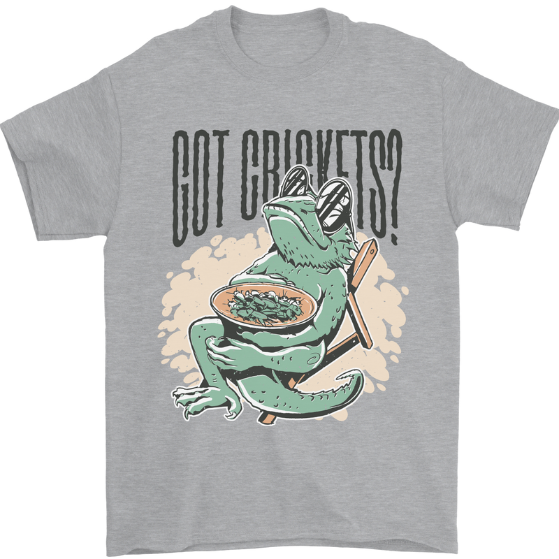 Bearded Dragon Got Crickets Mens T-Shirt 100% Cotton Sports Grey