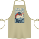 Bearded Dragon Lover USA America Cotton Apron 100% Organic Khaki