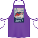 Bearded Dragon Lover USA America Cotton Apron 100% Organic Purple