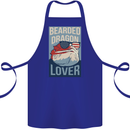Bearded Dragon Lover USA America Cotton Apron 100% Organic Royal Blue