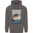 Bearded Dragon Lover USA America Mens 80% Cotton Hoodie Charcoal