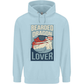 Bearded Dragon Lover USA America Mens 80% Cotton Hoodie Light Blue