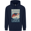 Bearded Dragon Lover USA America Mens 80% Cotton Hoodie Navy Blue