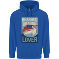 Bearded Dragon Lover USA America Mens 80% Cotton Hoodie Royal Blue