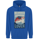 Bearded Dragon Lover USA America Mens 80% Cotton Hoodie Royal Blue