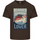 Bearded Dragon Lover USA America Mens Cotton T-Shirt Tee Top Dark Chocolate