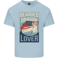 Bearded Dragon Lover USA America Mens Cotton T-Shirt Tee Top Light Blue