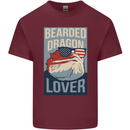 Bearded Dragon Lover USA America Mens Cotton T-Shirt Tee Top Maroon