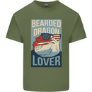 Bearded Dragon Lover USA America Mens Cotton T-Shirt Tee Top Military Green