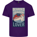 Bearded Dragon Lover USA America Mens Cotton T-Shirt Tee Top Purple